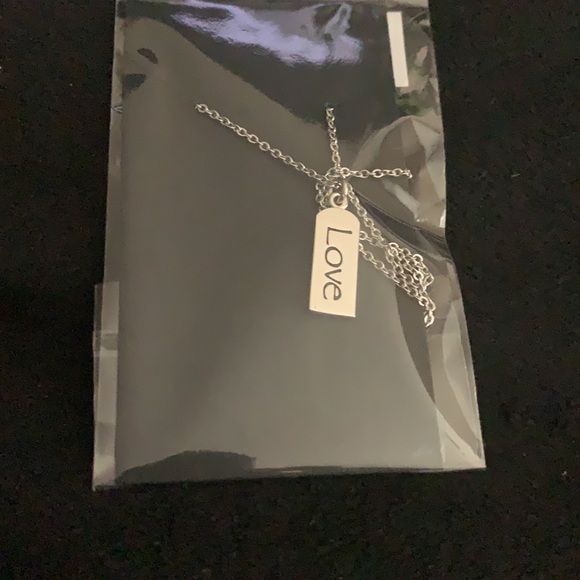 🔥🆕 Love Tag Charm and Silver Tone Necklace - Picture 4 of 4